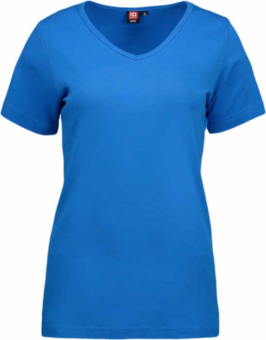 ID - Interlock Dame T-Shirt V-Hals - Turkis