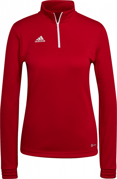 Adidas - Entrada 22 Træning Top With Half Zip Woman - Rouge