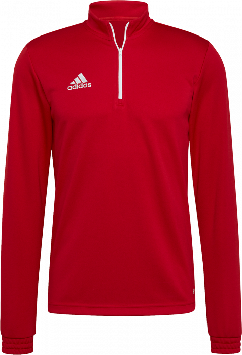 Adidas - Entrada 22 Træning Top With Half Zip Jr - Power red 2 & bianco