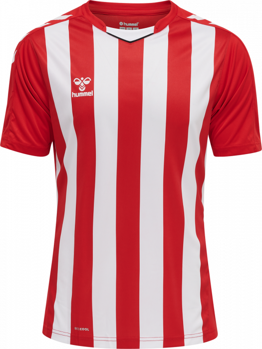 Hummel - Core Xk Striped Jersey - True Red & branco