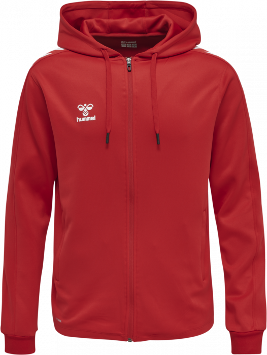 Hummel - Core Xk Poly Hoodie With Zipper - True Red & vit