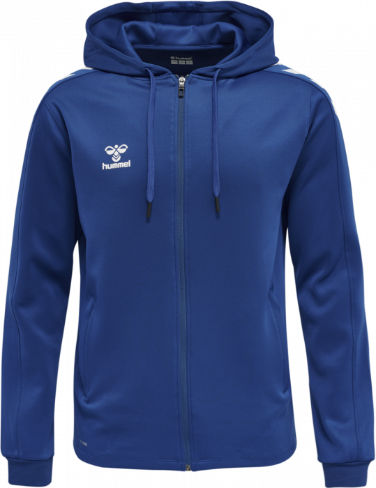 Hummel - Core Xk Poly Hoodie With Zipper - True Blue & wit