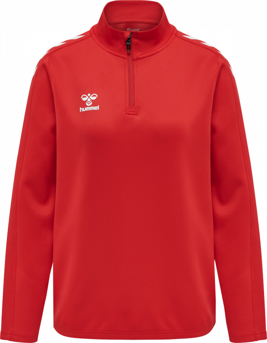 Hummel - Core Xk Half Zip Sweater Women - True Red & weiß