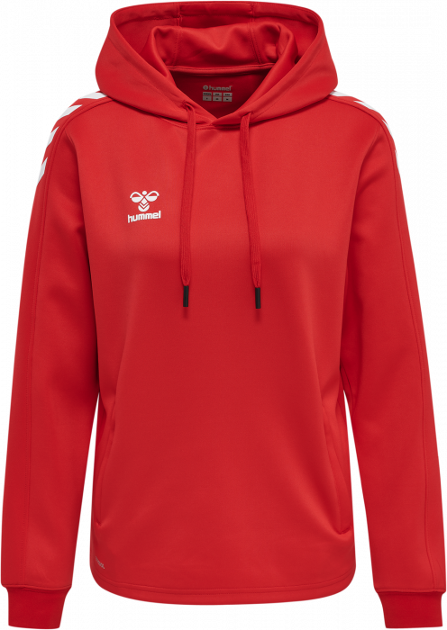 Hummel - Core Xk Poly Hoodie Women - True Red & weiß