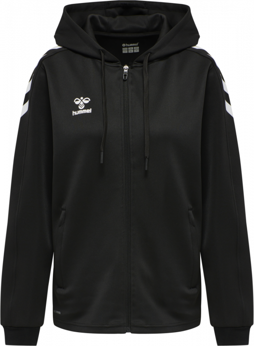 Hummel - Core Xk Poly Hoodie With Zipper Women - Czarny & biały