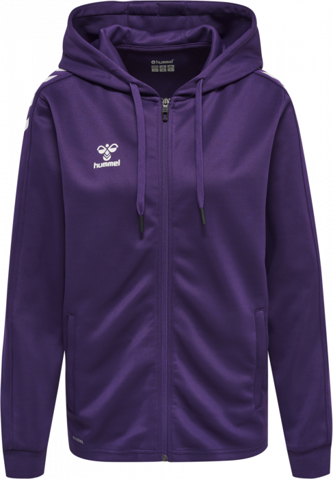 Hummel - Core Xk Poly Hoodie With Zipper Women - Purple Reign & weiß