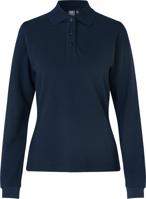 ID - Long-Sleeved Polo Shirt Stretch Woman - Granat