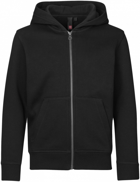 ID - Cottonhoodie With Zip (Ks) - Negro