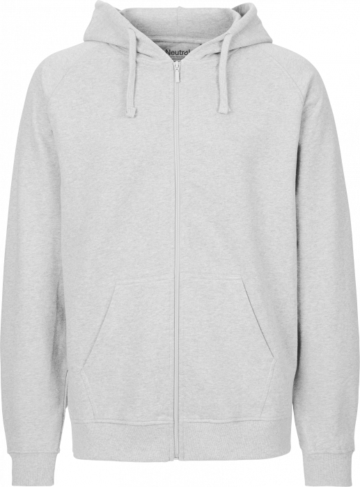 Neutral - Organic Cotton Hoodie With Full Zip Men - aschgrau