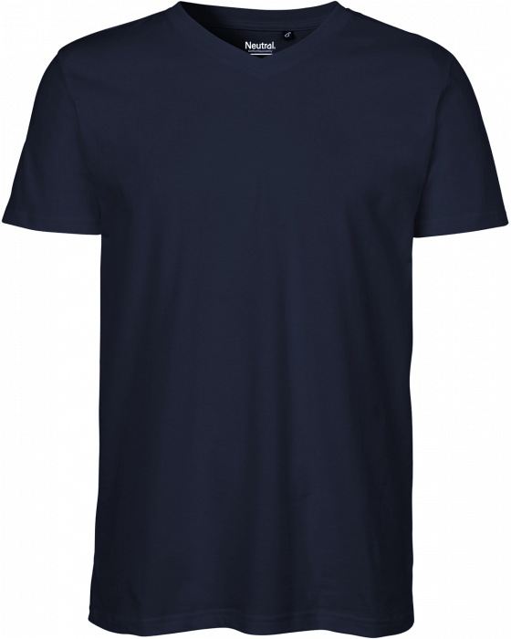 Neutral - Organic Cotton Tee W. V-Neck - Navy