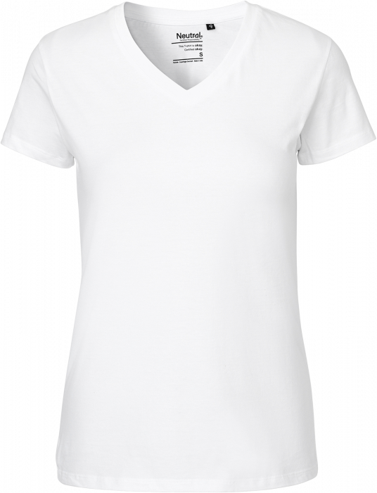 Neutral - Organic Cotton Tee W. V-Neck Women - White