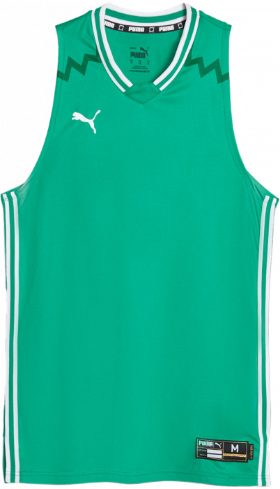 Puma - Hoops Team Basketball Jersey - Pepper Green & blanc