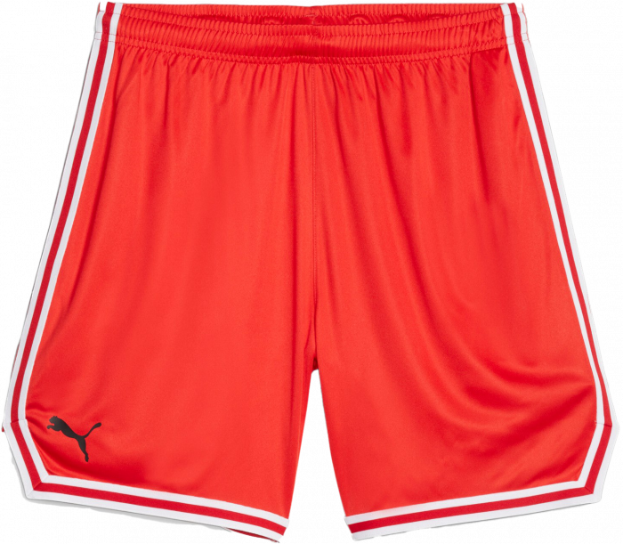 Puma - Hoops Team Basketball Shorts - Vermelho & branco