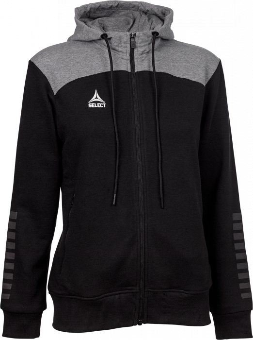 Select - Oxford Zip Hoodie Women - Black & melange grey