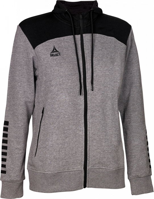 Select - Oxford Zip Hoodie Women - Melange Grey & schwarz